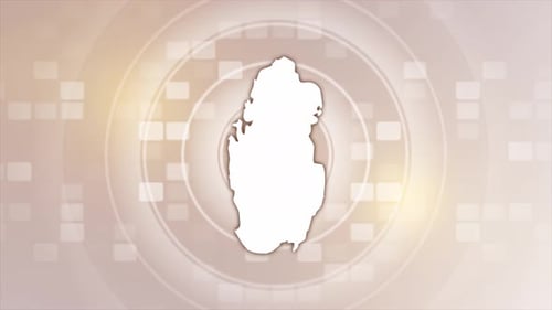 Animated Qatar Map Outline Reveal