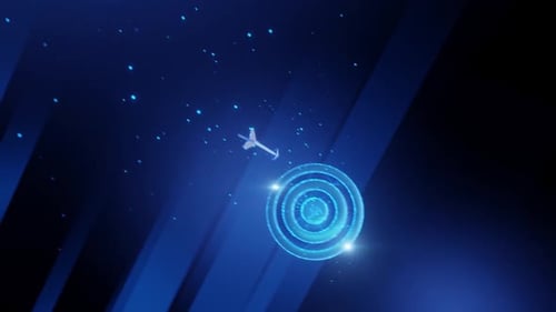 Digital Target Success with Futuristic Arrow Hit