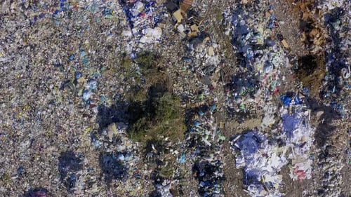 Birds Eye View of a Garbage Landfill