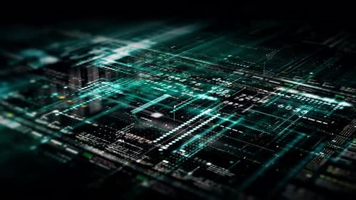 Futuristic Digital Data Grid Loop Background