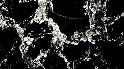 Water Droplets Rotate in Flight Top View Filmed on a Highspeed Camera at 1000 Fps