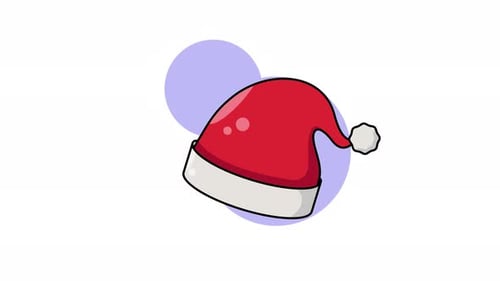 Animated Cheerful Christmas Santa Hat Loop