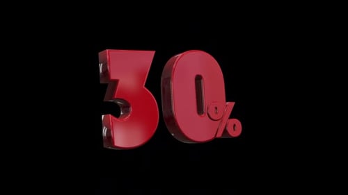 30 percent - Red 3D Animation
