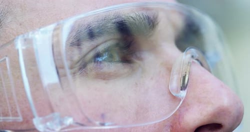 Close Up of Safety Goggles Protecting Face