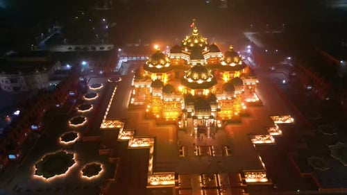 Mandir de Swaminarayan Akshardham na vista aérea de Nova Delhi