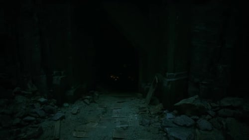 Dark Tunnel Entrance Revealing Hidden Pathways Through Ancient Stone