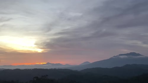 beautiful sky and clouds in the mountains at sunset