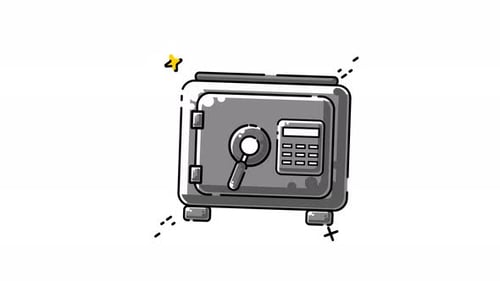 Gray Digital Safe With A Keypad