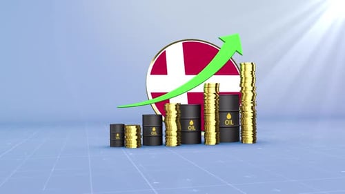 Denmark Oil Revenue Growth With Rising Green Arrow