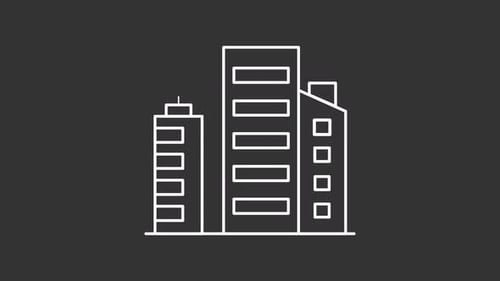 Minimalist Corporate Buildings Line Art Animation Loop