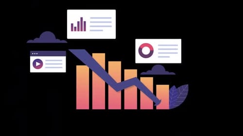 Business Analysis with Decreasing Graph Line on Alpha Channel