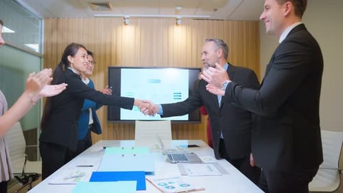 Group of multi-Ethnic businessman and businesswoman working in office.