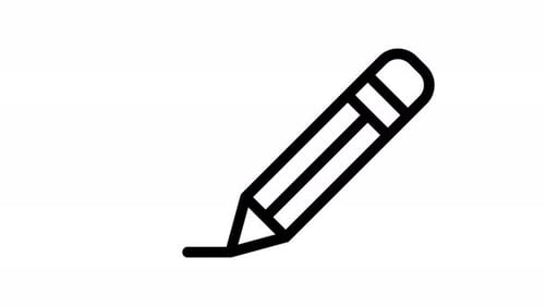 Minimalist Flat Design Pencil Icon Writing Animation