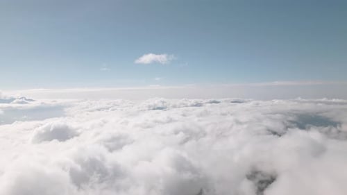 Aerial View Cloudscape Panorama Flying Pov (Zoom In)