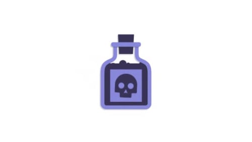 Animated Flat Design Poison Potion Bottle Icon Reveal