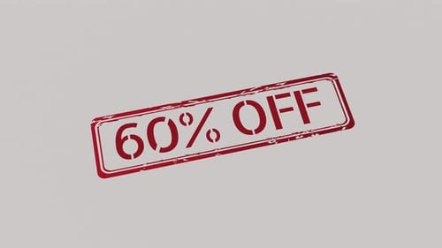 60% Off Stamp Animation with Distressed Red Ink