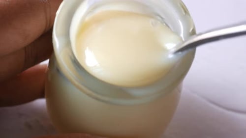 Condensed Milk in a Bowl Close Up