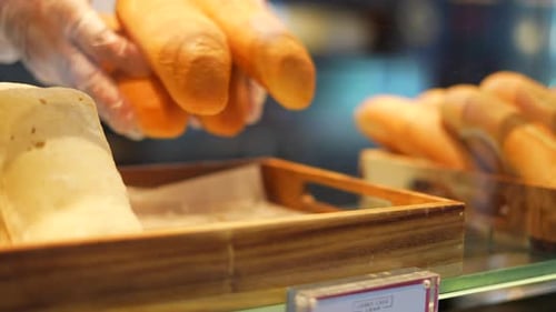 bred in shelf on bakery testy and fluffy