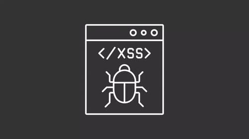 Animation en ligne blanche d'une attaque XSS