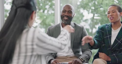 Business Professionals Closing a Deal in Office