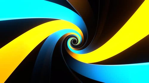 Blue And Orange Neon Spirals Background Vj Loop In 4K