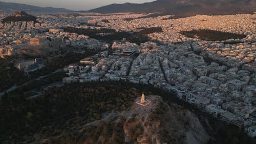 Aerial View of Athens at Golden Hour