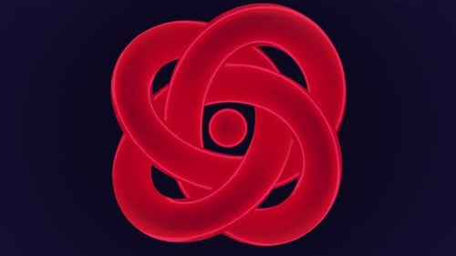 Abstract Red Geometric Knot Rotating Seamless Loop