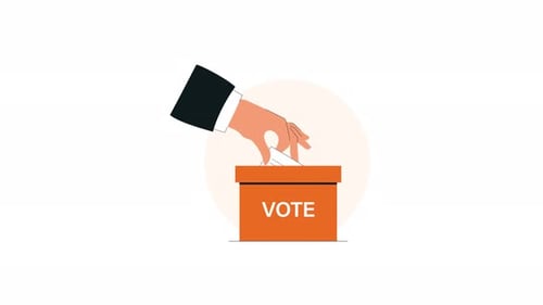 4k Hand Putting Ballot into Voting Box. Election and Voting Process Concept Animation Video