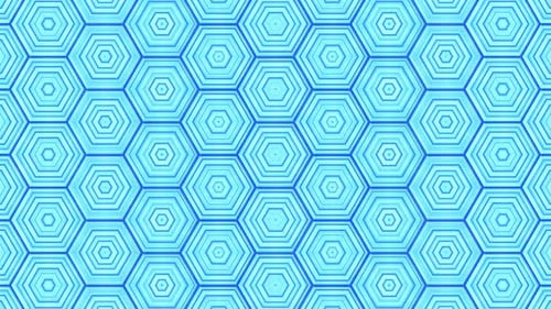Abstract Blue Geometric Hexagon Pattern Loop Background