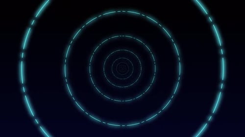 Tunnel infini en boucle, fond bleu 4K
