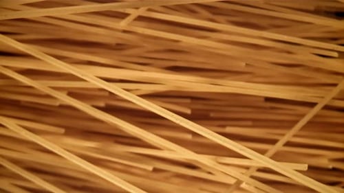 Spaghetti Pasta Flies Up and Falls Down Filmed on a Highspeed Camera at 1000 Fps