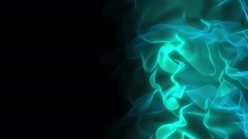 Seamless Loop: Abstrakter digitaler Partikelwellen- und Lichthintergrund für Cyber und Technologie