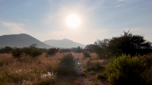 African Sunset At Rustenburg In North West South Africa.