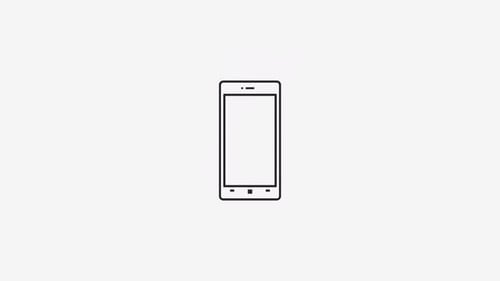 Flat Design Mobile Phone Icon Animation