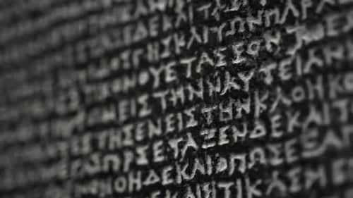 The Rosetta Stone Ancient Stele Inscribed with Three Scripts Key to Deciphering Egyptian Hieroglyphs