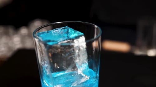 the bartender prepares a cocktail at the bar