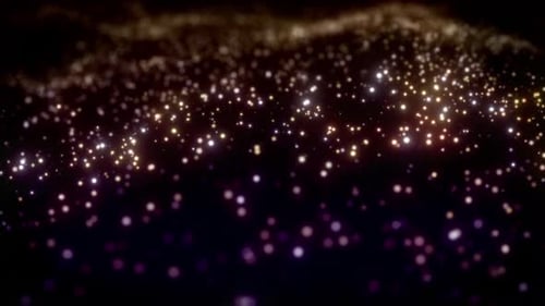Golden and Purple Shimmering Particles Background Animation
