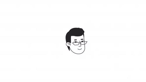Animation mit Icons für zufriedene glückliche Menschen
