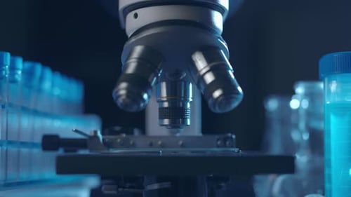 Microscope in a Laboratory Setting for Research
