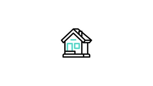 Animated Flat Design House Icons for Property Search and Finance