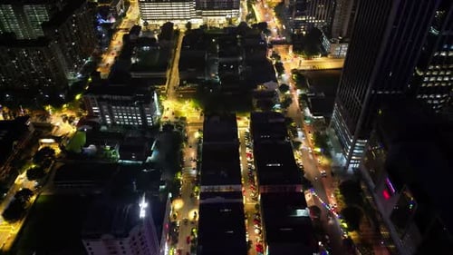 Aerial night view near Brickfields, KL area