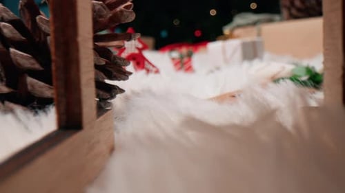 Festive Christmas Scene with Gifts and Ornaments