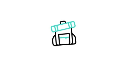Animated Minimalist Travel Backpack Icon Reveal