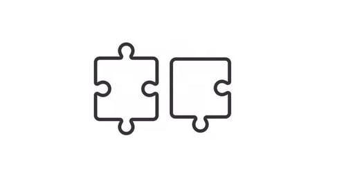 Animated Unsolved Puzzle Linear Icon