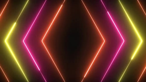 Dynamic Neon Geometric Rhombus Tunnel Animation
