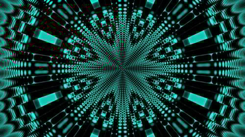 Digitaler Sound-Visualisierer mit Punktmuster in der Farbe Bouncing Cyan für Music Beat