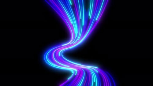 Shining wavy light line technology background