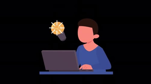 2D Character Business Idea Animation 4K On Alpha