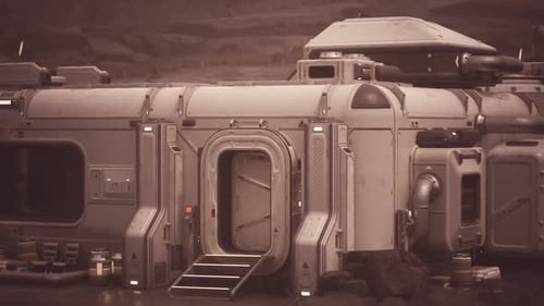Futuristic Colonist Base on a Distant Planet with Functional Design
