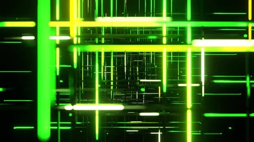 Green And Yellow Abstract Ray Neon Space Background Vj Loop In 4 K